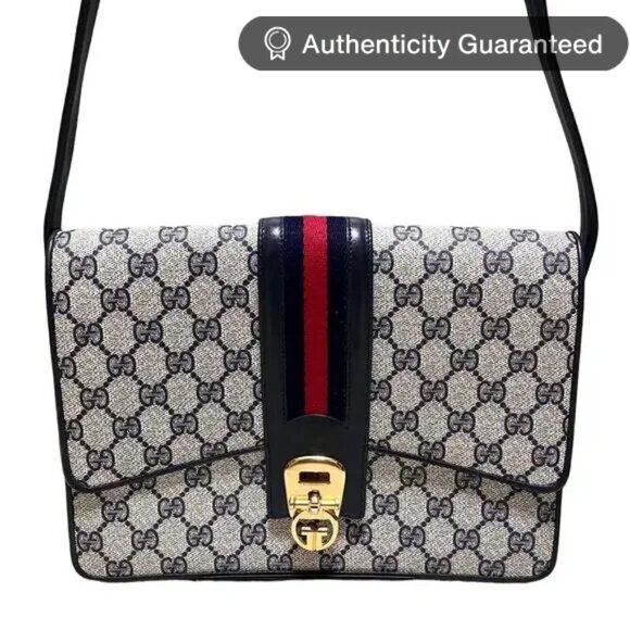 Gucci Handbags - Authentic Gucci GG Supreme Navy Monogram Crossbody Sherry Canvas Shoulder Bag